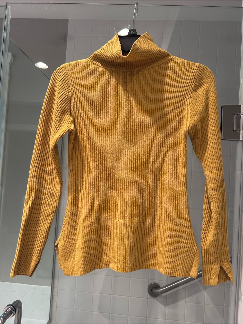 French Connection Ribbed Cowl Neck Sweater - Mustard